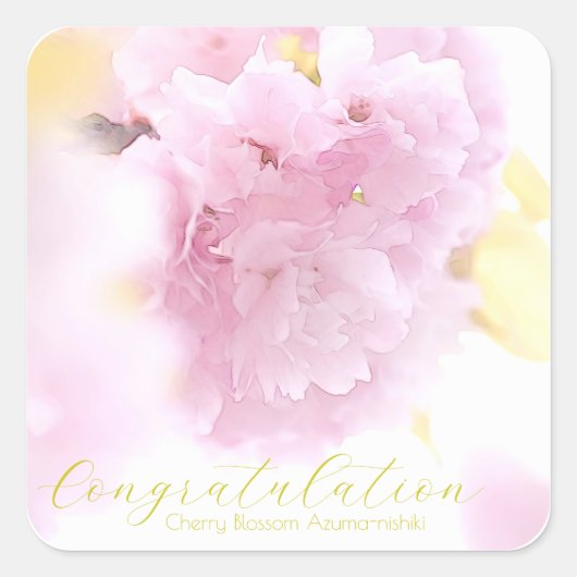 Cherry Blossom "Azuma-nishiki" Vierkante Sticker (Voorkant)