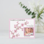 Cherry Blossom Baby Girl Faire-part de naissance : (Debout devant)