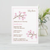 Cherry Blossom Baby Shower Invitations (Debout devant)
