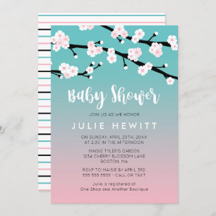 Cherry Blossom Baby shower Kaart