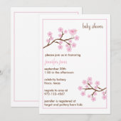 Cherry Blossom Baby Shower-uitnodigingen Kaart (Voorkant / Achterkant)