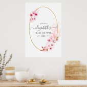 Cherry Blossom Baby shower Welcome Poster (Keuken)