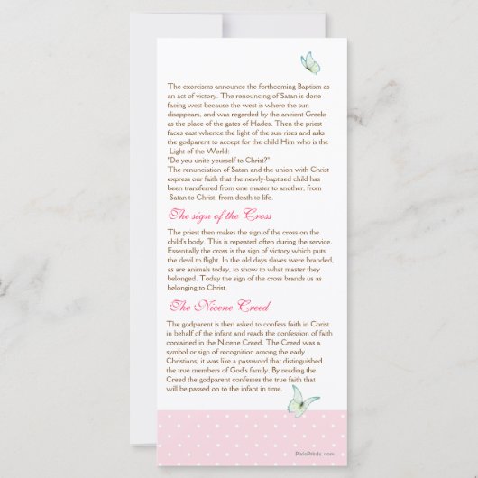 Cherry Blossom Baptism Programme 2/5 (Achterkant)