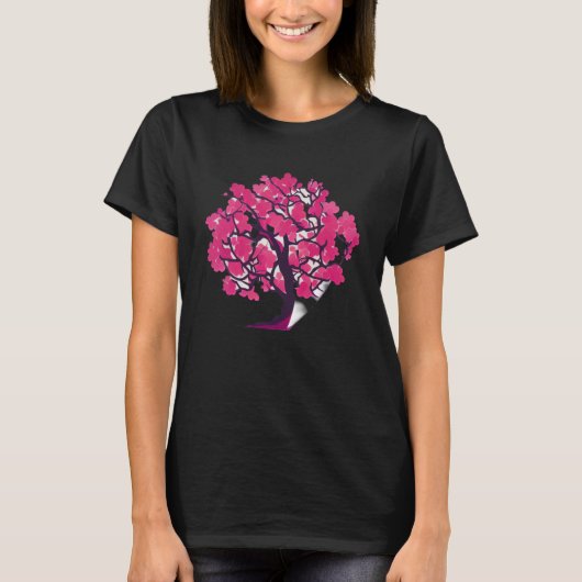 Cherry Blossom Beauty Tree of Life T-shirt (Voorkant)