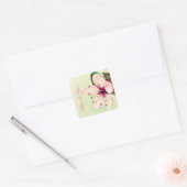 Cherry Blossom Bedankt Vierkante Sticker (Envelop)