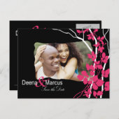 Cherry Blossom Bella Save the Date Foto Aankondigingskaart (Voorkant / Achterkant)