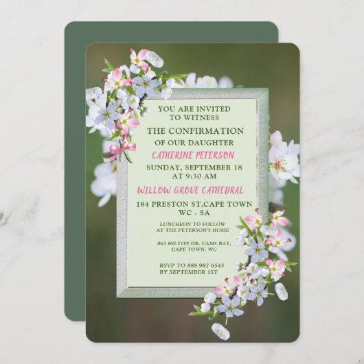 Cherry Blossom Bevestiging Kaart (Voorkant / Achterkant)