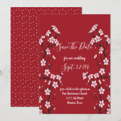 Cherry Blossom bewaar de datum Save The Date (Voorkant / Achterkant)