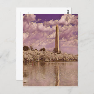 Cherry Blossom bij het Washington Monument Briefkaart