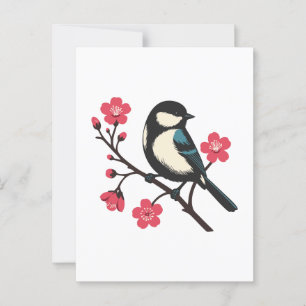 Cherry Blossom Bird - Spring Serenity Art Briefkaart