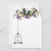 Cherry Blossom  Birds & Birdcage Weddings Kaart (Achterkant)
