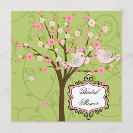 Cherry Blossom Birds Bridal Shower Uitnodiging