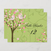Cherry Blossom Birds Tafelnummer Briefkaart (Voorkant / Achterkant)