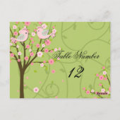 Cherry Blossom Birds Tafelnummer Briefkaart (Achterkant)