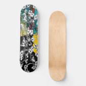 Cherry Blossom Black Cat Abstract Floral Skateboard (Voorkant)
