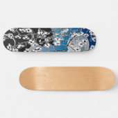 Cherry Blossom Black Cat Full Moon Night Skateboard (Horizontaal)