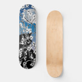 Cherry Blossom Black Cat Full Moon Night Skateboard (Voorkant)