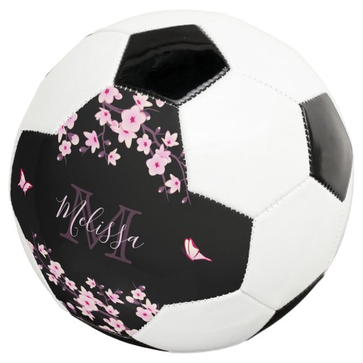 Cherry Blossom Black Rose Votre nom Monogramme (3/4)