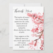 Cherry Blossom Bloemen begrafenis dood dank u Kaart (Voorkant)