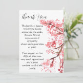 Cherry Blossom Bloemen begrafenis dood dank u Kaart (Staand voorkant)