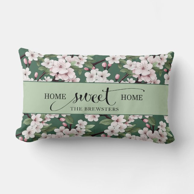 Cherry Blossom Bloemen Home Sweet Home Kussen (Voorkant)