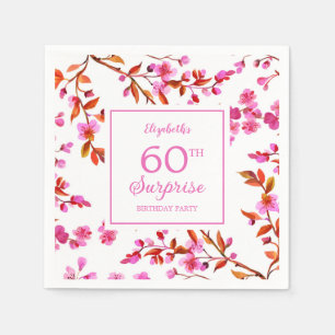Cherry Blossom Bloemen Verrassing Roze Verjaardag Servet