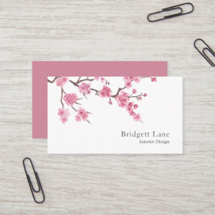 Cherry Blossom Bloom binnenhuisarchitect Visitekaartje