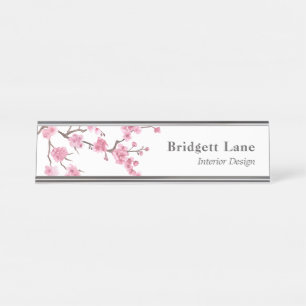 Cherry Blossom Bloom   Naam + titel Bureau Naambordje