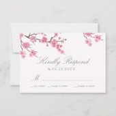 Cherry Blossom Bloom | Roze weddenschap RSVP Kaartje (Voorkant)