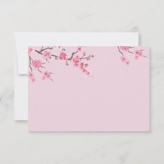 Cherry Blossom Bloom | Roze weddenschap RSVP Kaartje (Achterkant)