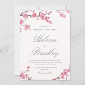 Cherry Blossom Bloom | Uitnodiging tot roze wedden (Voorkant)