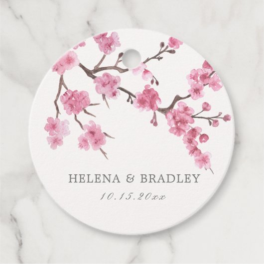Cherry Blossom Bloom Wedding Bedankt Bedankjes Labels (Voorkant)