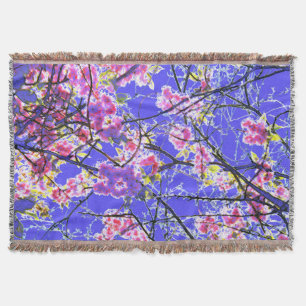 Cherry Blossom Blue Roze Floral Design Deken