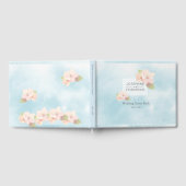 Cherry Blossom Blue Waterverf bruiloft gastenboek (Volledig)