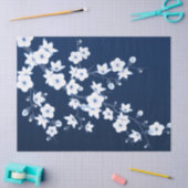 Cherry Blossom Blue White Tissuepapier (Craft)