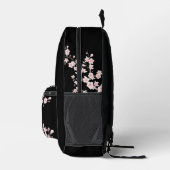 Cherry Blossom Blush Pink Black Monogram Bedrukte Rugzak (Rechts)