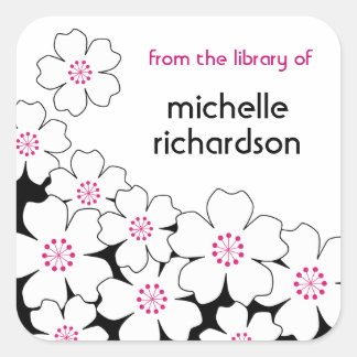 Cherry Blossom-boekplaatjes Vierkante Sticker