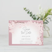Cherry Blossom  Border Save the Date (Staand voorkant)