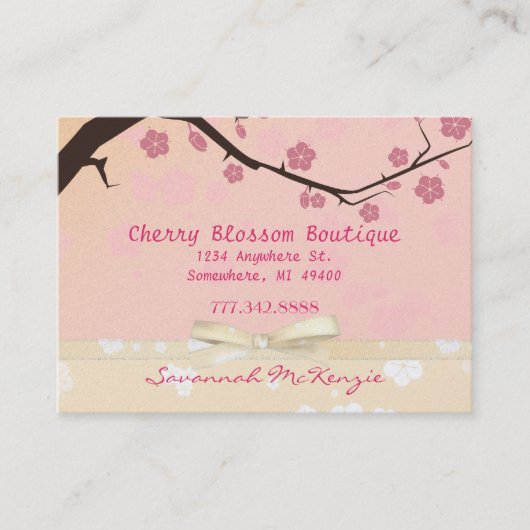 Cherry Blossom Boutique Cartes de visite (Devant)