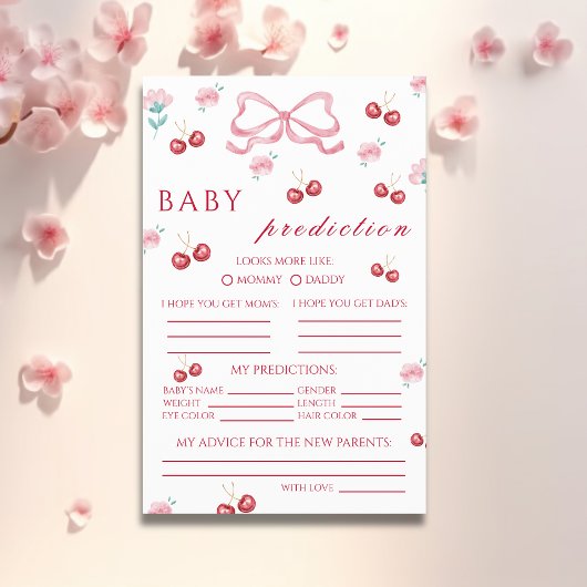 Cherry Blossom Bow Baby Voorspellingen & Wensen Flyer