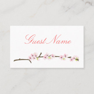 Cherry Blossom Branch Place Card (wit) Plaatskaartje