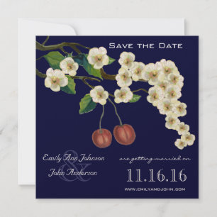Cherry Blossom Branch Save the Date Kaart