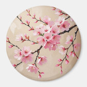 Cherry Blossom Branches Art – Elegant Pink Sakura Magneet (Voorkant)