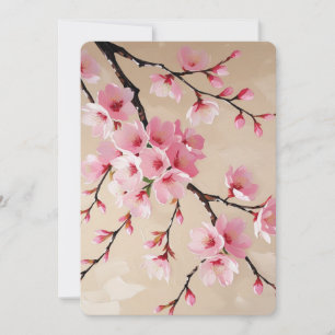 Cherry Blossom Branches Art – Elegante roze Sakura Kaart