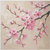 Cherry Blossom Branches Art – Elegante roze Sakura Sticker (Voorkant)