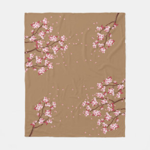 Cherry Blossom Branches Custom Fleece Blanket Deken