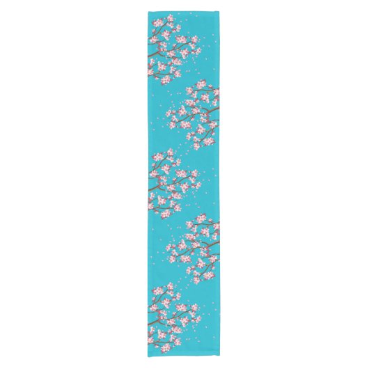 Cherry Blossom Branches Custom Table Runner Korte Tafelloper (Voorkant)