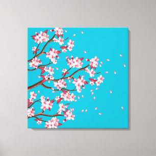 Cherry Blossom Branches Custom Wrapped Canvas Afdruk