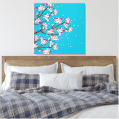 Cherry Blossom Branches Custom Wrapped Canvas Afdruk (Insitu (Slaapkamer))