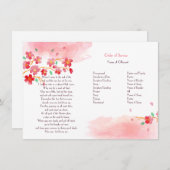 Cherry Blossom Branches Memorial Service Programme Kaart (Voorkant / Achterkant)